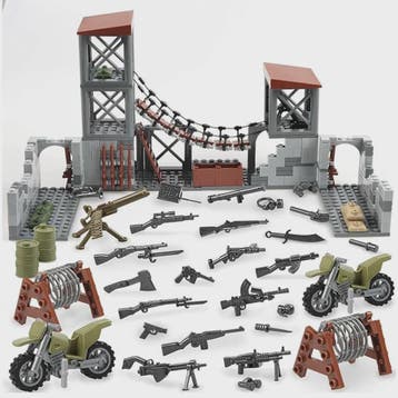 Militaire Basis Bouwset WO2 - Legoset met Wapens en Voertuig, Verzenden, Nieuw