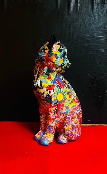Artmony - Sculpture chat pop art, Antiek en Kunst
