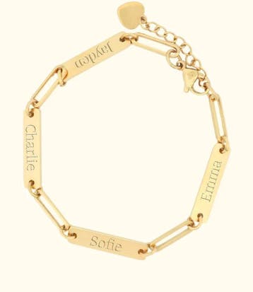 Armbandjes met naam, Verzenden, Nieuw, Staal, Met edelsteen