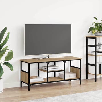 vidaXL TV-kast 100 x 35 x 45 cm Artisan Eiken Gemonteerd, Minder dan 50 cm, Verzenden, Nieuw, Minder dan 100 cm