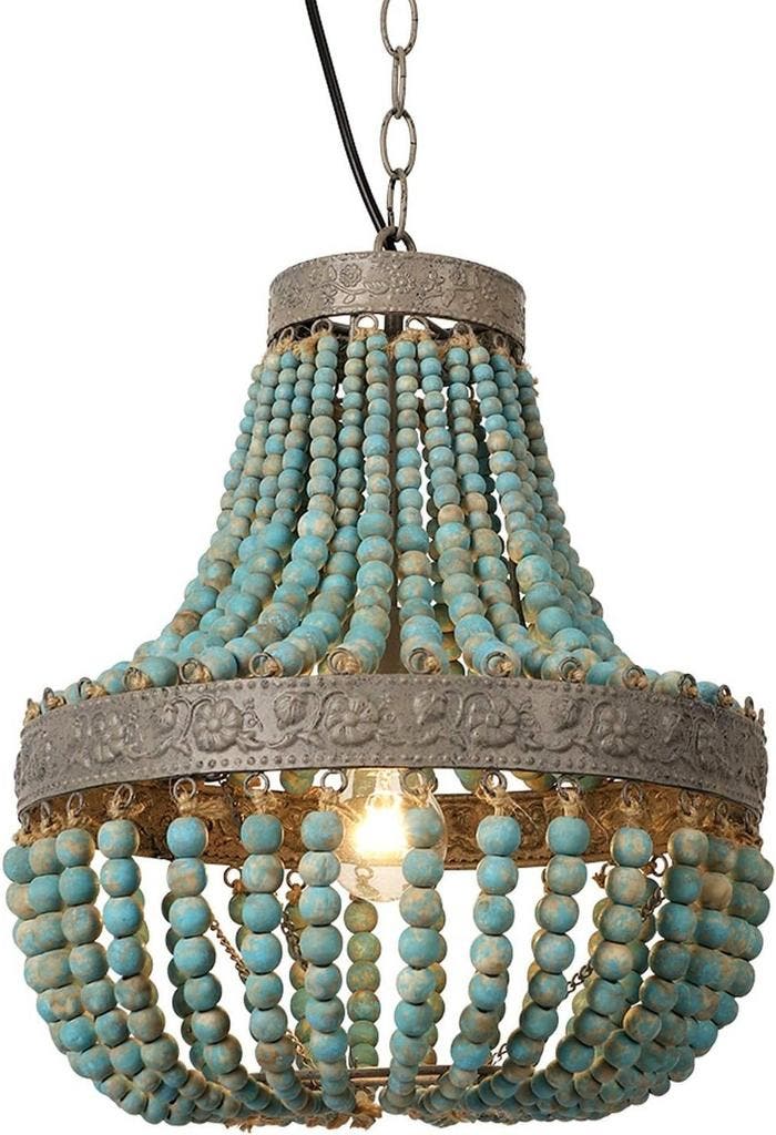 Hanglamp Houten Kralen - Retourdeal - 48% Korting, Huis en Inrichting, Lampen | Hanglampen, Minder dan 50 cm, Nieuw, Hout, Ophalen of Verzenden