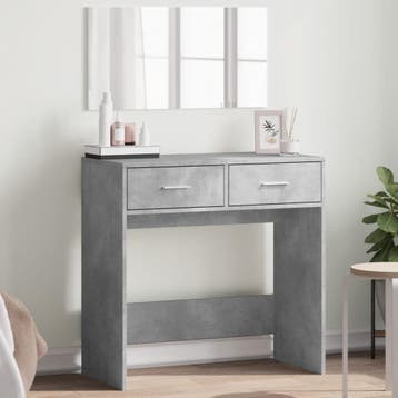 vidaXL Kaptafel met spiegel 80x39x80 cm betongrijs, Verzenden, Nieuw