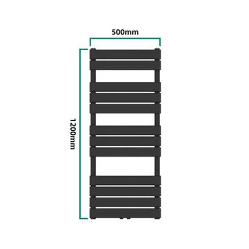 [neu.haus] Handdoekradiator Voss 120x50x5,2 cm zwart, Doe-het-zelf en Verbouw, Verzenden, Nieuw