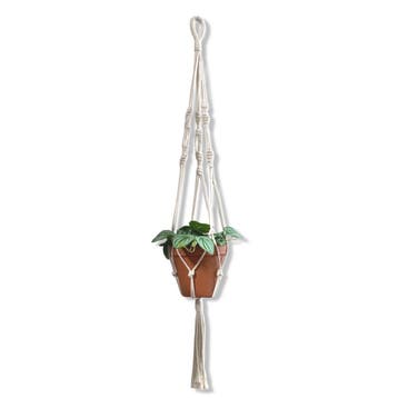 Plantenhanger Spiral Wit - Katoen - Macramé - Handgemaakt, Ophalen of Verzenden, Nieuw