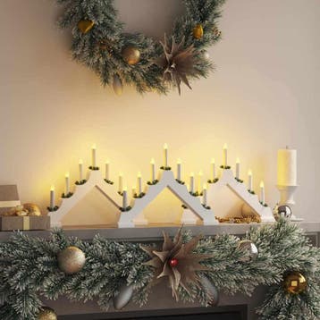 vidaXL Kerst Kaars Brug 3 st 7 LEDs Warmwit 39.5 x 5 x 29, Diversen, Verzenden, Nieuw