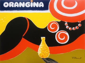 Bernard Villemot - Orangina On The Beach (linen backed on