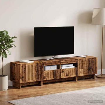 vidaXL 3-delige LED TV-kast EDE Oud hout Bewerkt hout, Minder dan 50 cm, Verzenden, Nieuw, Minder dan 100 cm