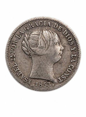 Spanje. Isabel II. 1 Real 1853 Madrid (Zonder minimumprijs)