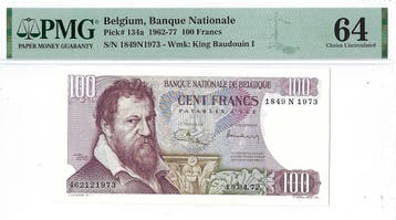 100 francs 1962 - 1977 - PMG 64, Verzenden