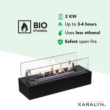 Xaralyn Bio-ethanol brander S Zwarte poedercoating, Verzenden, Nieuw, Elektrische haard