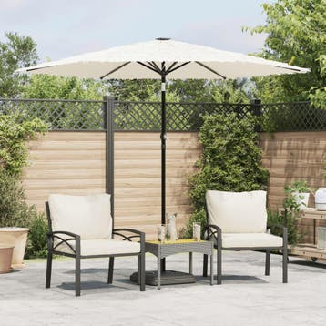vidaXL Parasol met stalen paal 268x268x226 cm wit, Verzenden, Nieuw, 2 tot 3 meter