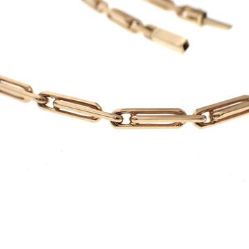 Bicolor gouden fantasie schakelketting, Ophalen of Verzenden, Gebruikt, Overige kleuren, Goud