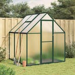 vidaXL Tuinkas met basisframe 169x169x195 cm aluminium groen, Tuin en Terras, Kassen, Verzenden, Nieuw