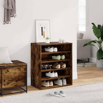 vidaXL Schoenenkast 60x35x70 cm bewerkt hout gerookt, Verzenden, Nieuw
