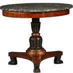 Grote Empire gueridon of bijzettafel met geaderd marmer blad, Antiek en Kunst, Ophalen of Verzenden