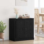 vidaXL Dressoir Zwart Eiken 70 x 35,5 x 67,5 cm Bewerkt hout, Minder dan 50 cm, Verzenden, Nieuw, Minder dan 100 cm