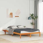 vidaXL Bedframe met Zijtafels Wasbruin 160 x 220 cm Massief, Verzenden, Nieuw, Bruin, Hout