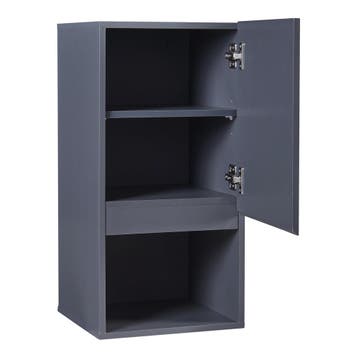 Badkamerkast Overath met deur en open vak grijs 60x30x30 cm, Verzenden, Nieuw
