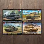 Tamiya 1:48 - Modelauto (4) - Tiger I, M1A2 Abrams -, Nieuw