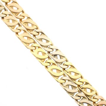 Tricolor gouden herenketting., Ophalen of Verzenden, Gebruikt, Goud, Goud