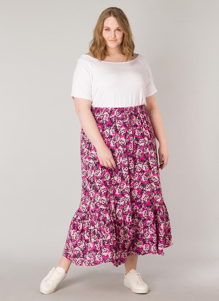 Yesta Maxi bloemenprint strokenrok Maat:, Kleding | Dames, Rokken, Overige kleuren, Nieuw, Verzenden