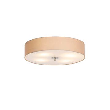 Landelijke plafondlamp beige 50 cm - Drum, Verzenden, Nieuw