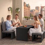 2-in-1 rotan loungeset Monopoli, bank en zitgroep - zwart, Verzenden, Nieuw