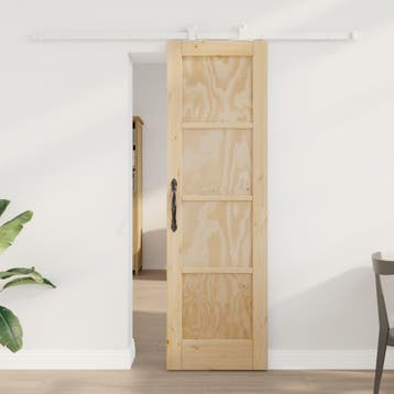 vidaXL Schuifdeur Natuurlijk en Wit 61 x 198,5 cm Massief, Verzenden, Nieuw