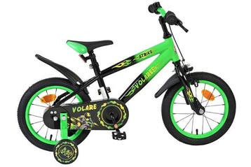 Volare Strike Kinderfiets - Jongens - 14 inch - Zwart Groen, Fietsen en Brommers, Fietsen | Kinderfietsjes, Overige merken, Zijwieltjes