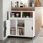 Niskast op wielen Fadeskimma 72x70x20 cm wit [en.casa], Verzenden, Nieuw