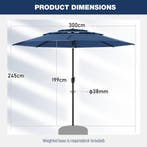 LIVSK Grote Tafelparasol - Kantelmechanisme - Handslinger -, Verzenden, Nieuw