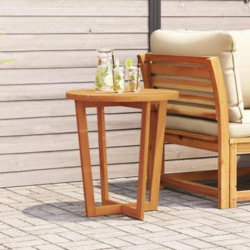 vidaXL Tuinbijzettafel rond Ø70x75 cm massief acaciahout, Verzenden, Nieuw, Hout