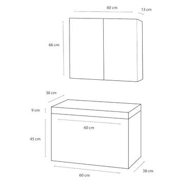 Badkamermeubelset Differnz Somero Met Beton Wastafel 60 cm, Ophalen of Verzenden, Nieuw