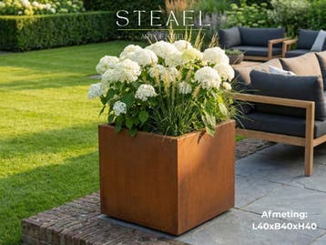 Cortenstaal plantenbak - bloembak vierkant - meerdere maten, Minder dan 60 cm, Vierkant, Nieuw, Ophalen of Verzenden