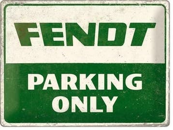 Fendt parking only reclamebord, Verzenden, Nieuw