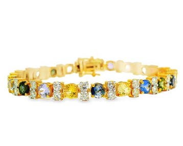 Armband - 14 karaat Geel goud - 9.25ct. tw. Saffier -, Nieuw