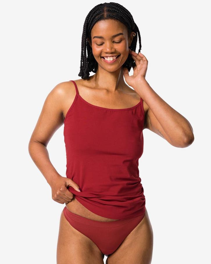 HEMA Damesstring naadloos micro donkerrood, Kleding | Dames, Ondergoed en Lingerie, Verzenden