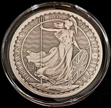 Britannia 1 oz 2022 In Memoriam Limited Edition Antique, Verzenden, Overige landen, Losse munt, Zilver