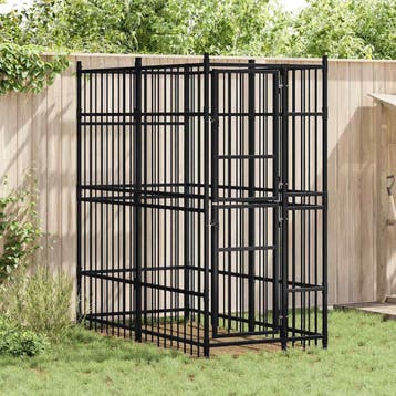 vidaXL Hondenkennel 1,84 m² staal, Dieren en Toebehoren, Verzenden, Nieuw