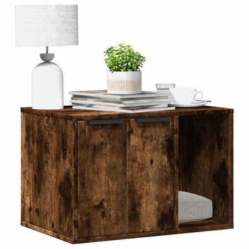 vidaXL Kattenbakkast 60x40x40 cm bewerkt hout gerookt, Dieren en Toebehoren, Katten-accessoires, Verzenden, Nieuw