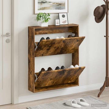 vidaXL Wandgemonteerde Schoenkast BREDA 71 x 17 x 86 cm, Verzenden, Nieuw