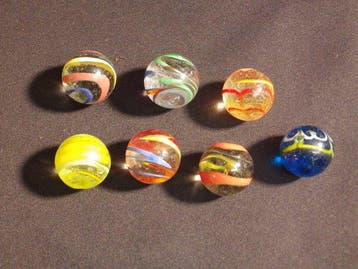Lauscha en Thuringe - Knikkers Rare ensemble de 7 grands
