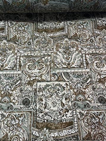 Katoenen jacquardweefsel: barokke verwevingen en abstracte