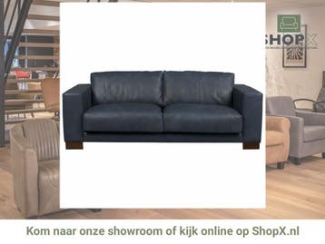 Leren bank Clear - 3 zits - Kenia Denim (blauw) - Poten, Bohemian, Eigentijds, Modern, Retro, Vintage, Nieuw, Ophalen of Verzenden
