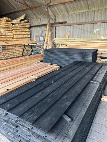 Douglas zweeds rabat zwart/blank | Nergens goedkoper!, Ophalen of Verzenden, Nieuw, 250 cm of meer, Planken