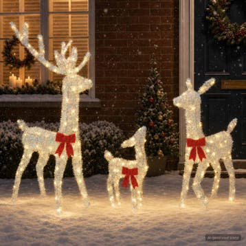 vidaXL Kerst led-rendierfamilie LOVIISA 300 LEDs Warmwit, Diversen, Verzenden, Nieuw