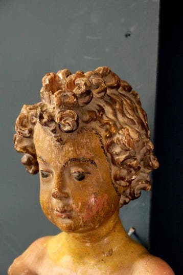 Spanish school - sculptuur, Bambino Gésu - 60 cm -, Antiek en Kunst