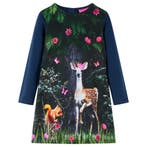 vidaXL Kinderjurk met lange mouwen 128 marineblauw, Verzenden, Nieuw
