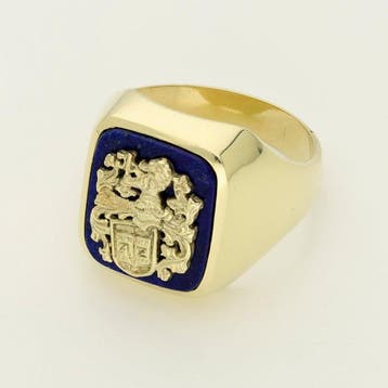 Ring - 14 karaat Geel goud - Lagensteen, Sieraden, Tassen en Uiterlijk, Ringen, Nieuw