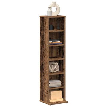 vidaXL Cd-kast 21x20x88 cm bewerkt hout oud houtkleurig, Verzenden, Nieuw